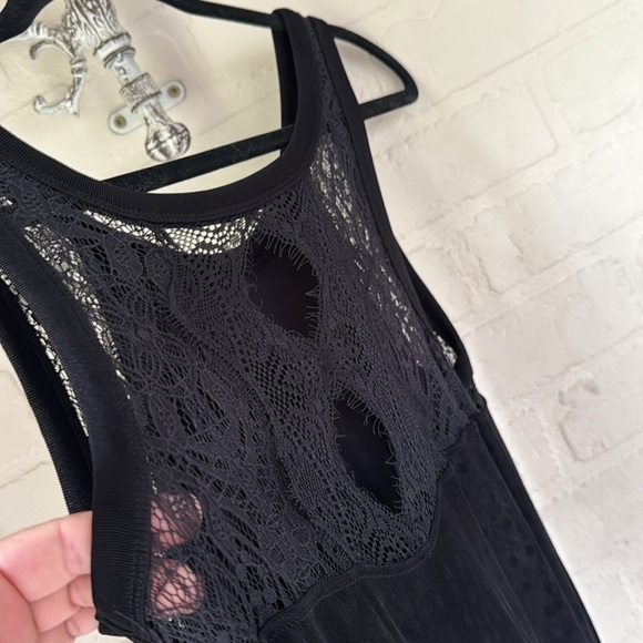 Free People dress black make it count small stretch witchy core lace cut out - Picture 6 of 6